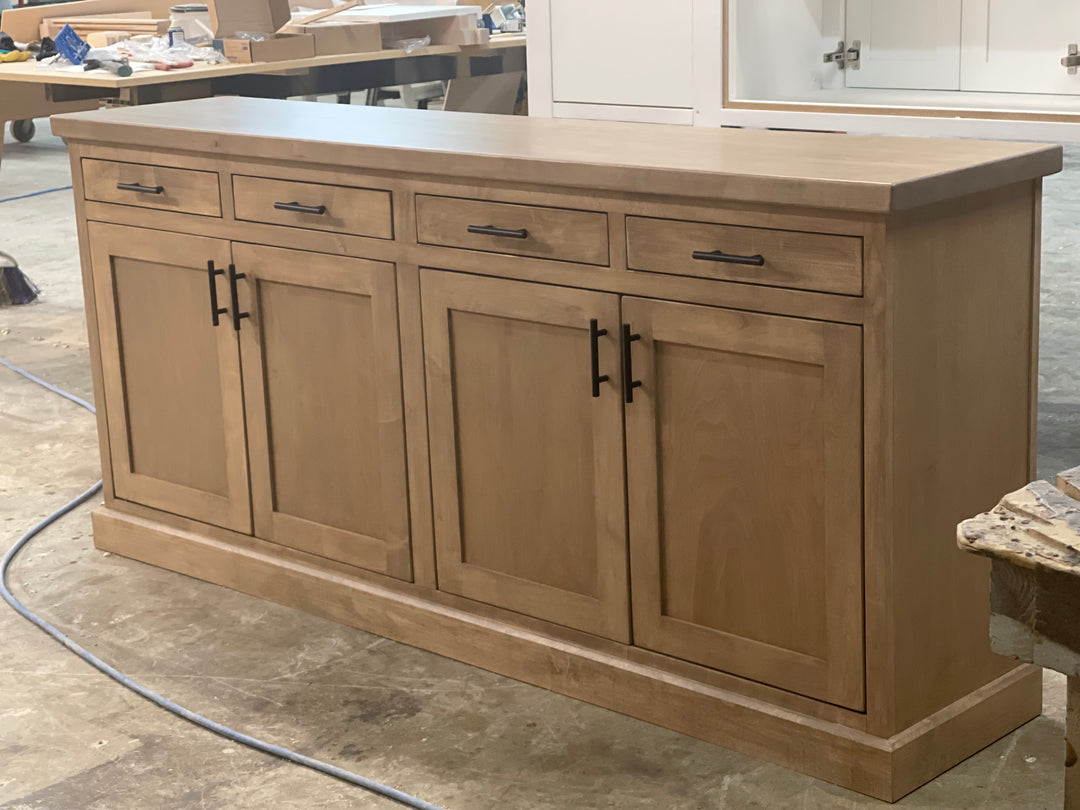 credenza with 4 drawers and 4 doors in a workshop
