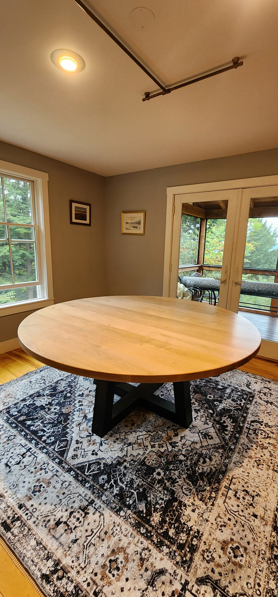 72" Trapezoid Round Dining Table