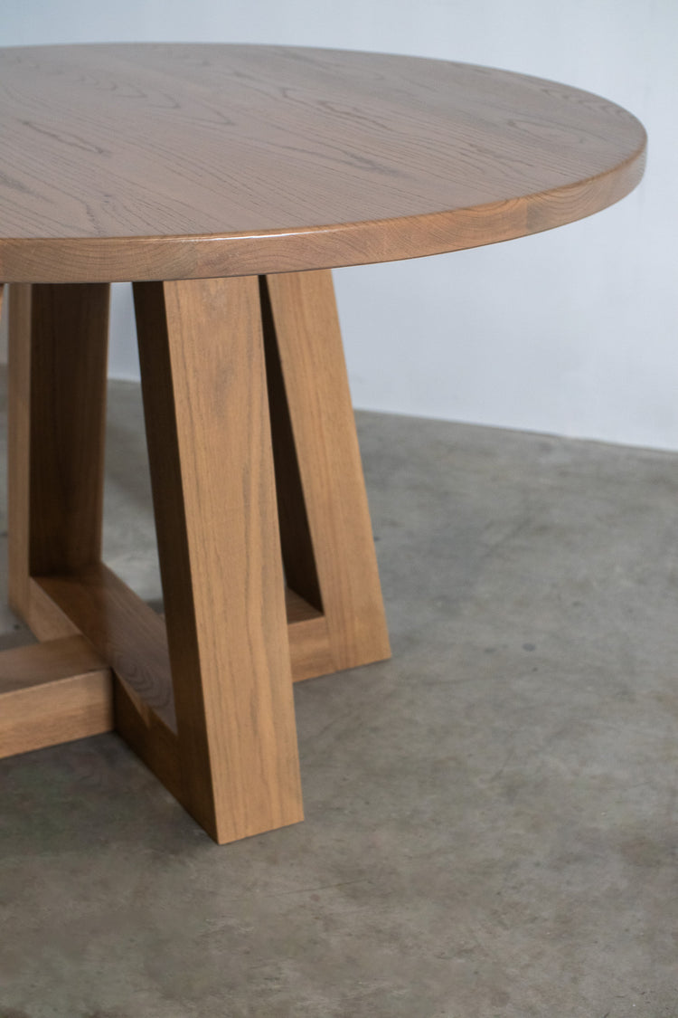 48" trapezoid dining table - Red Oak in Teakwood