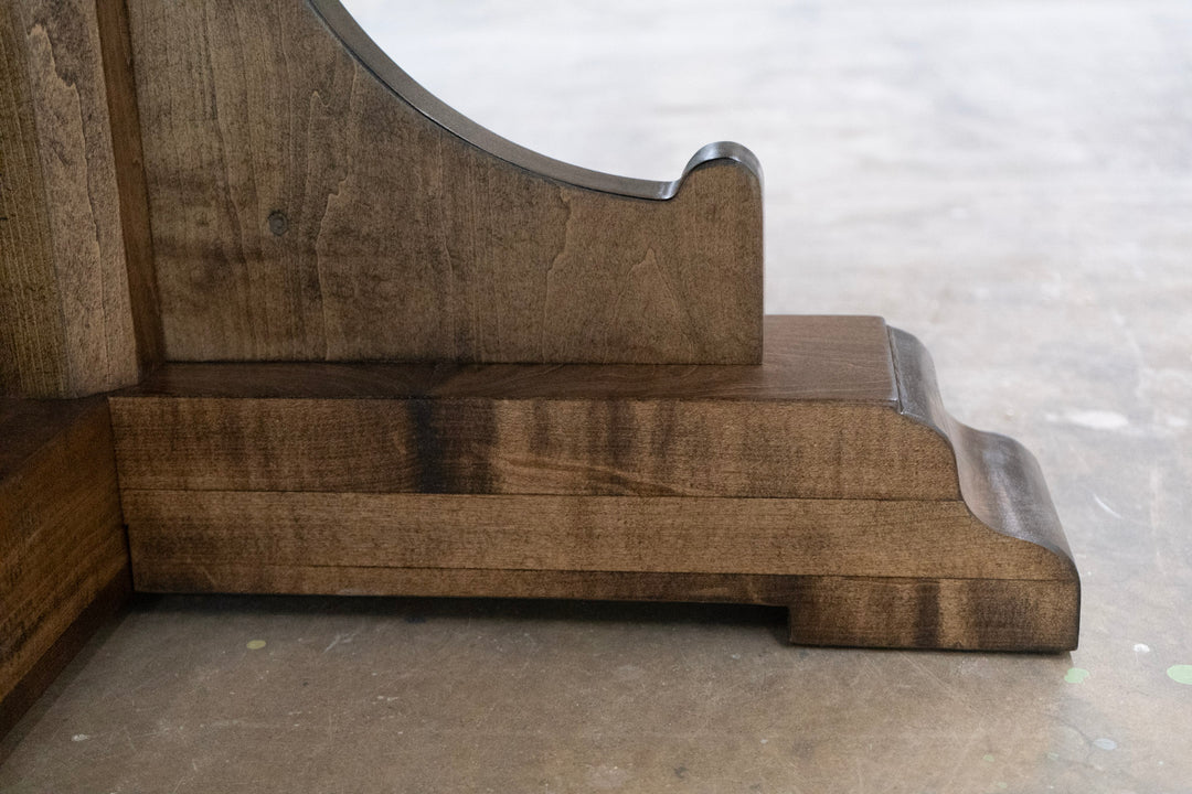 upclose of Maple Table with Corbel accents