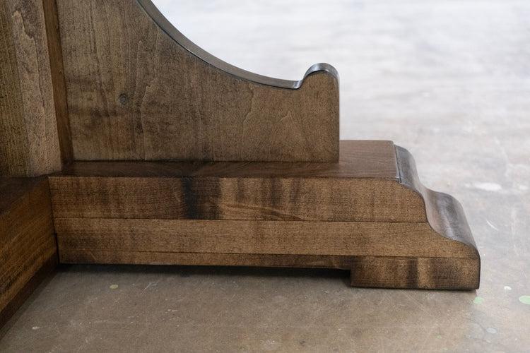 upclose of Maple Table with Corbel accents