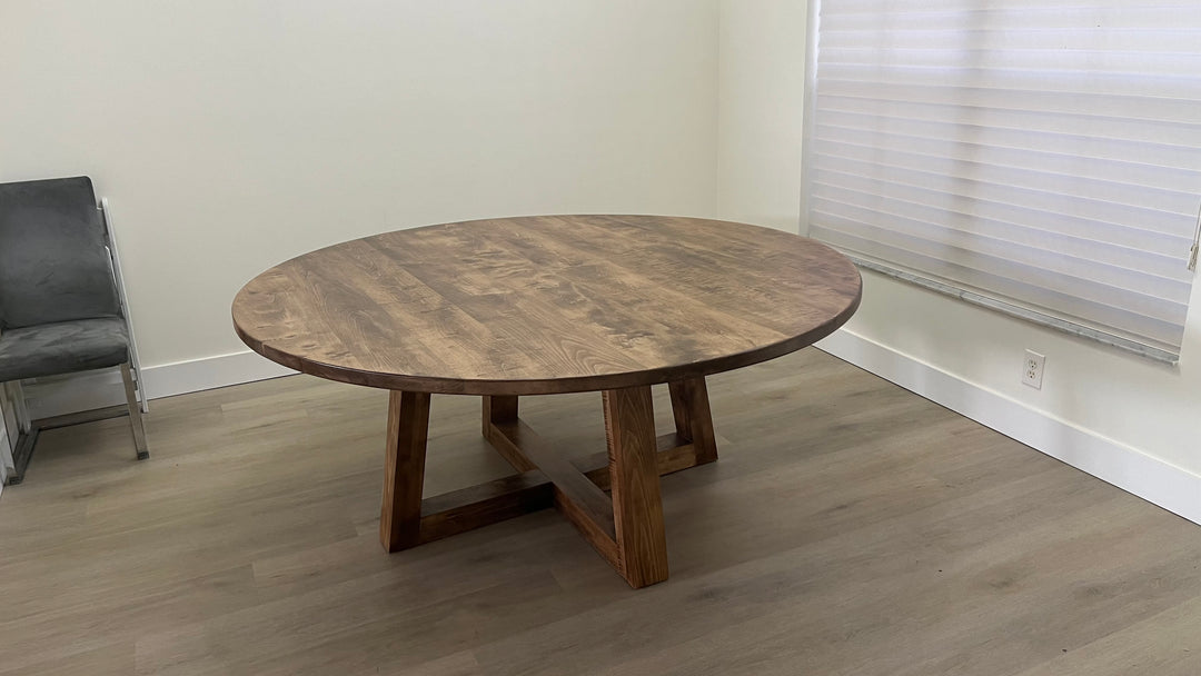 72” Trapezoid Round Dining Table