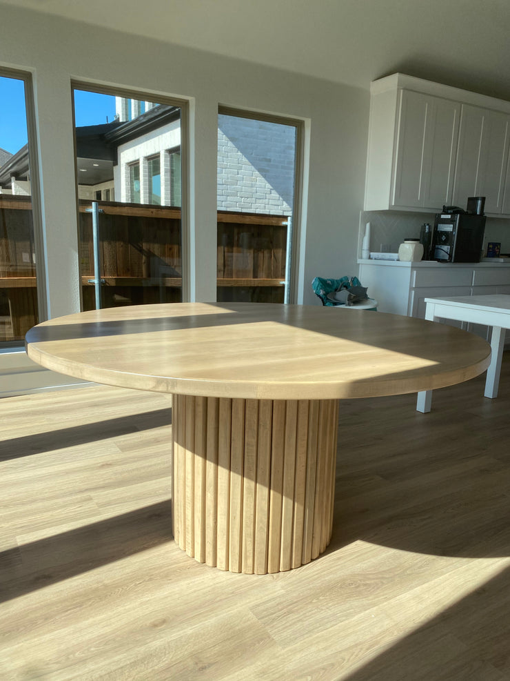 Fluted Cylinder Round Dining Table