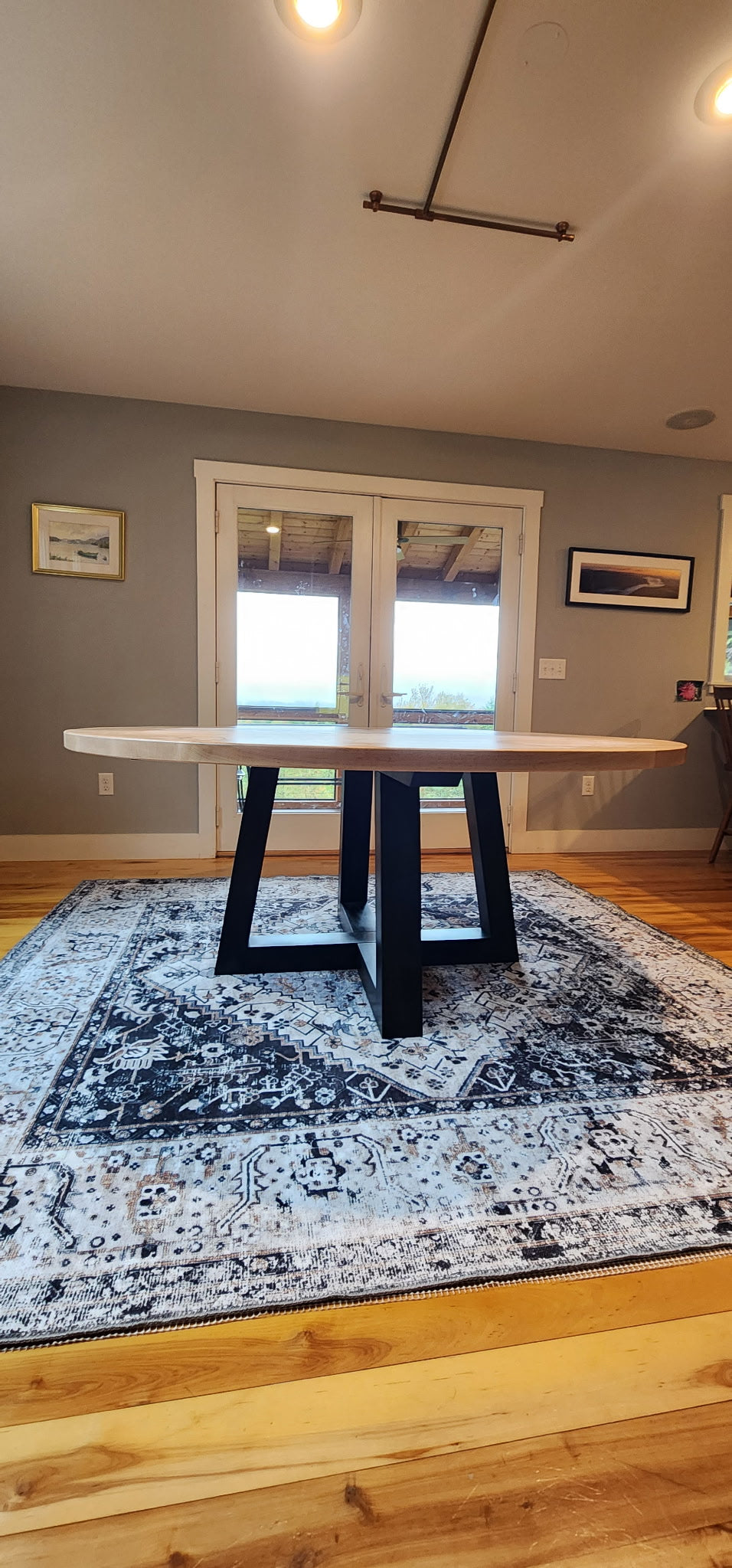 72" Trapezoid Round Dining Table