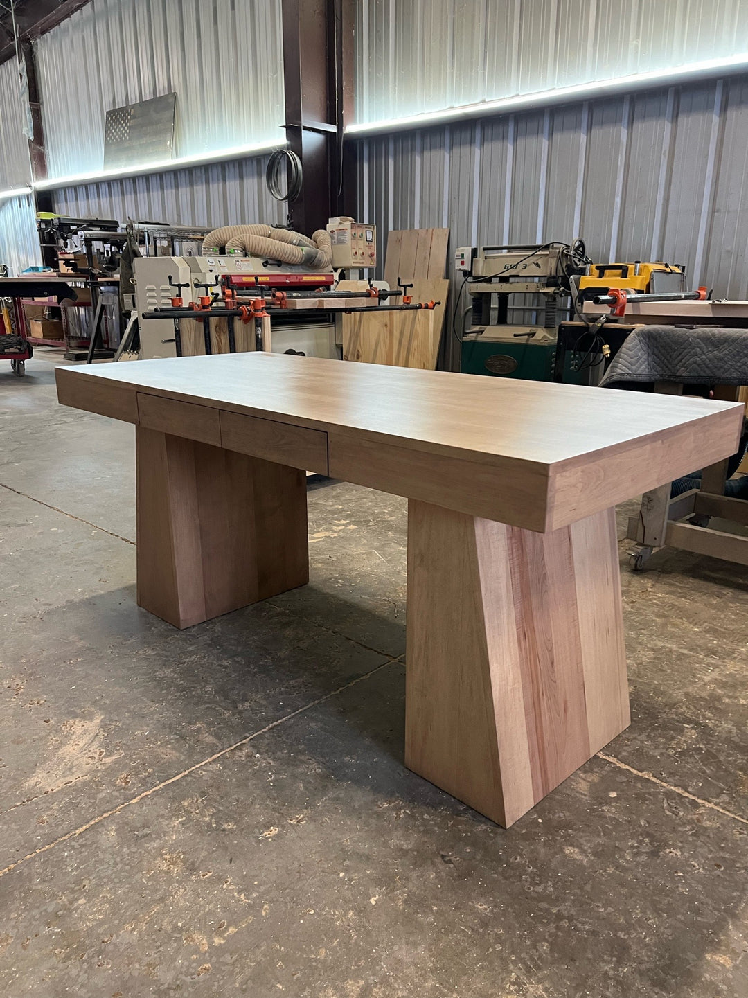 Maple Wood Desk with Drawers