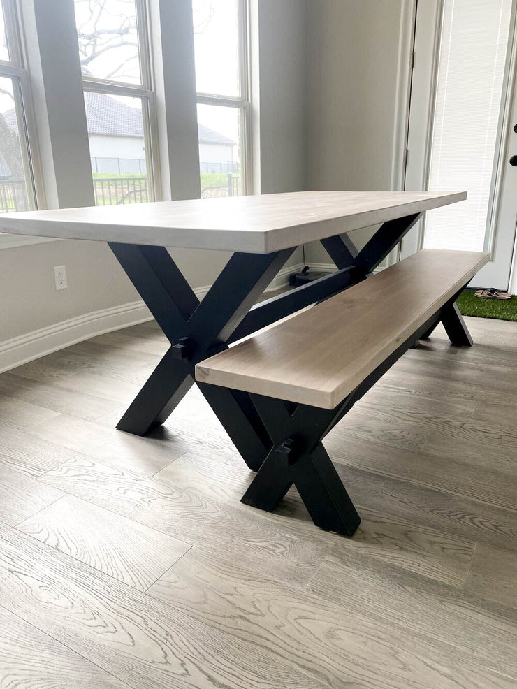 Large X-Trestle Dining Table