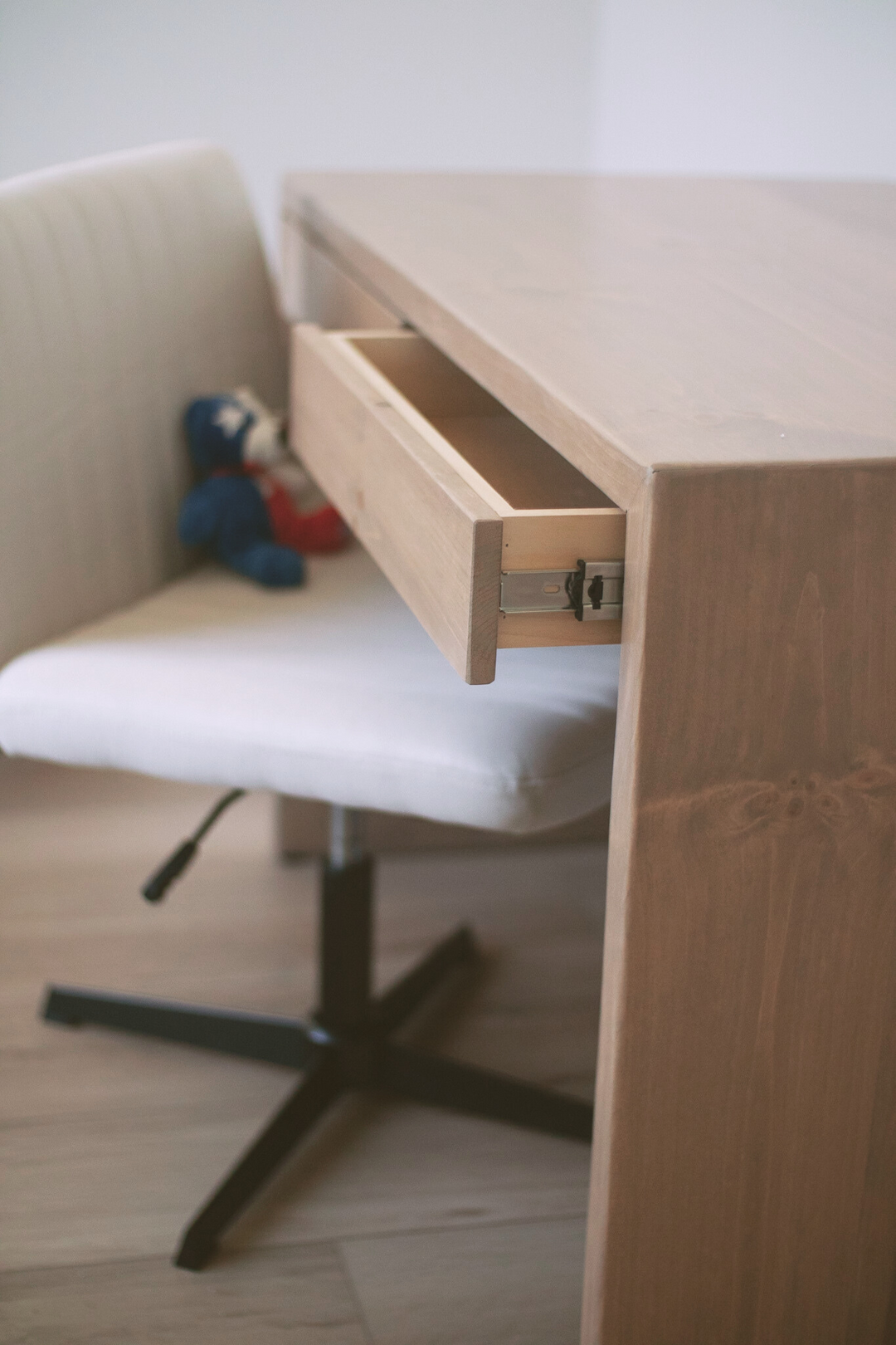 Waterfall Desk with Drawers