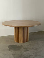 Reeded Cylinder Round Dining Table