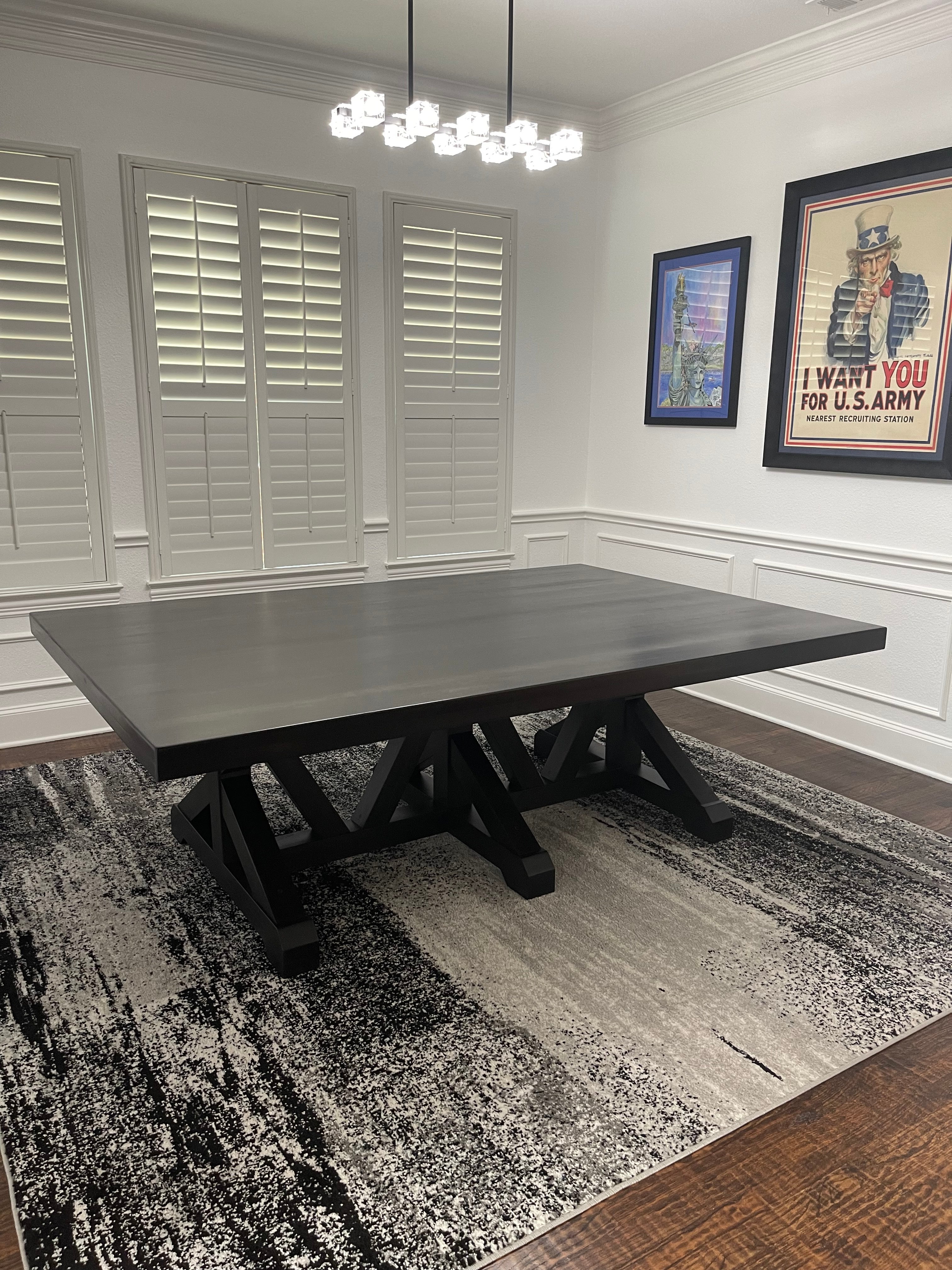 Formal Dining Table - Maple in Classic Black