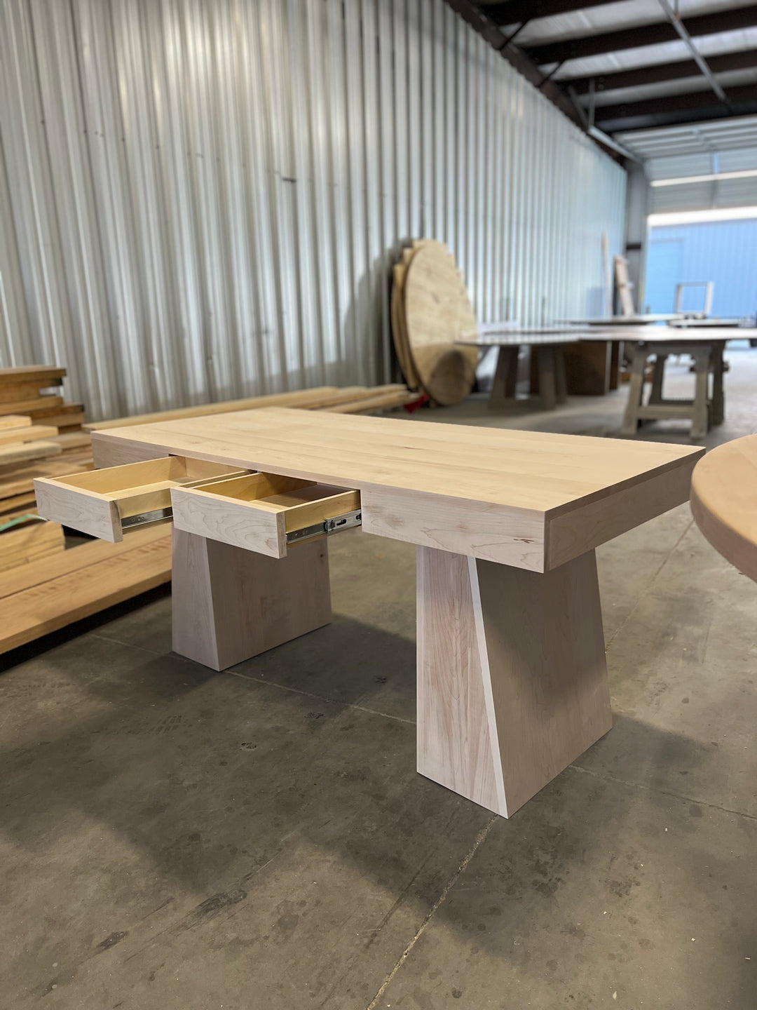 Maple Wood Desk with Drawers – The Woodhills by David V.