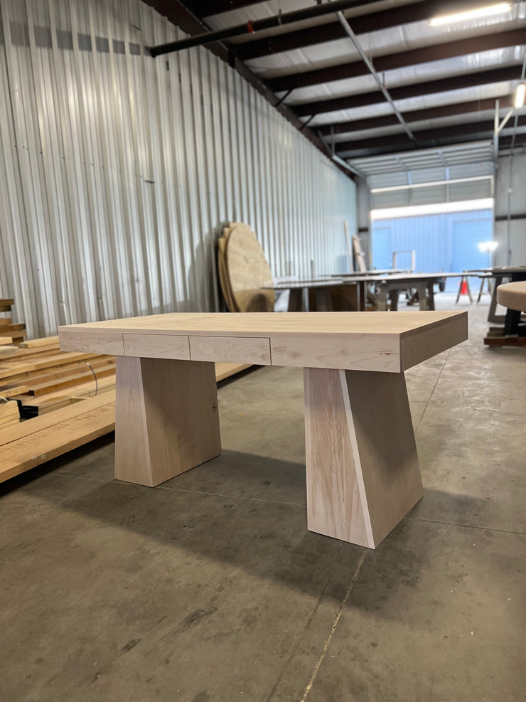 Maple Wood Desk with Drawers