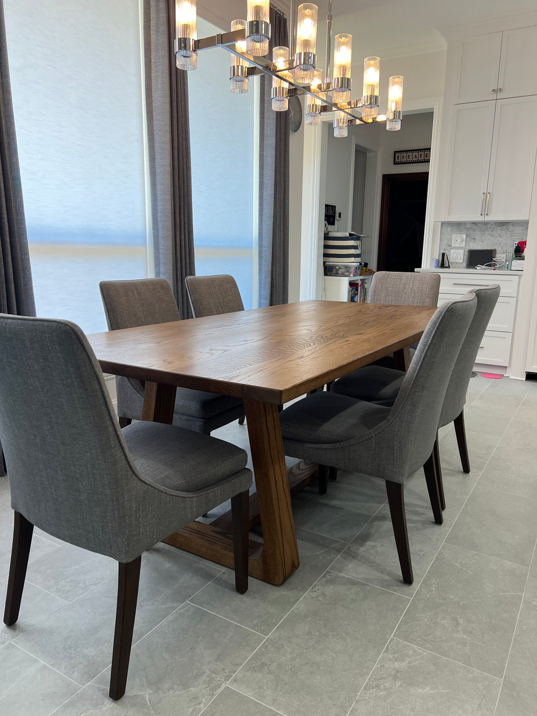 Curved Trapezoid Dining Table