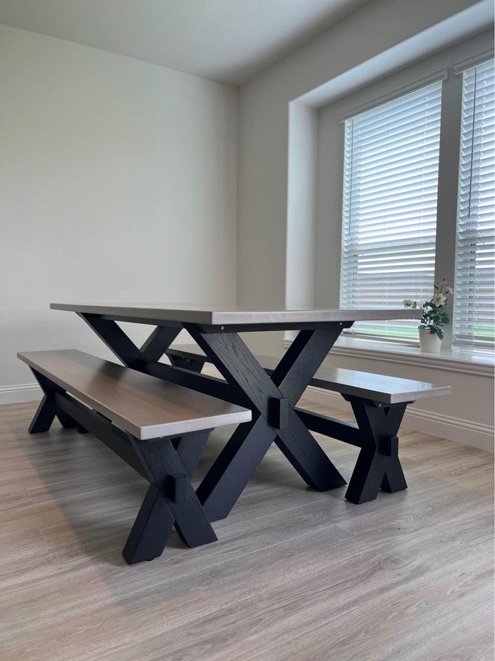 Large X-Trestle Dining Table