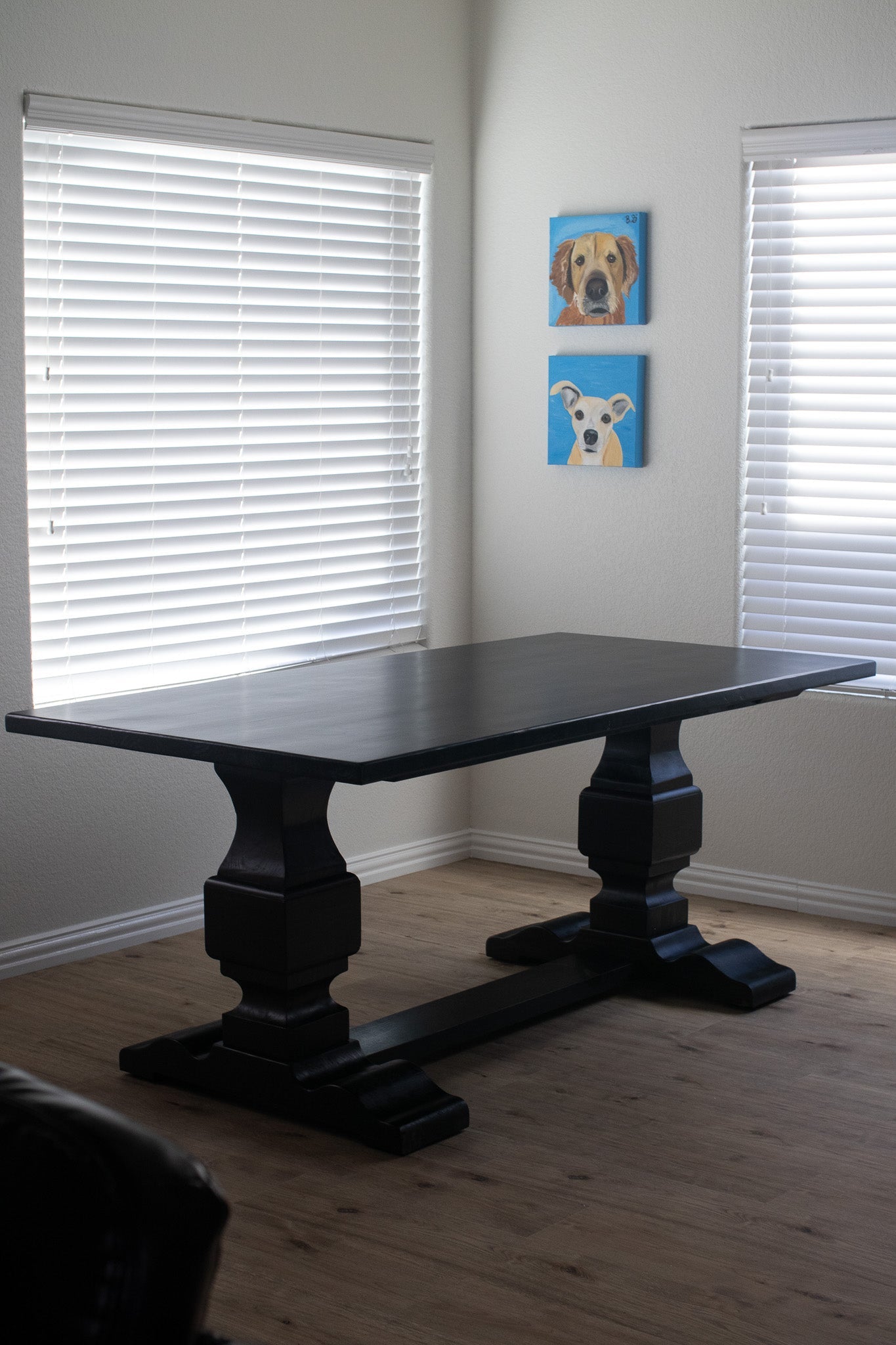 6' olson pedestal dining table - FGP in classic black